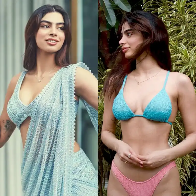 khushi kapoor bikini saree cleavage sexy body archies actress